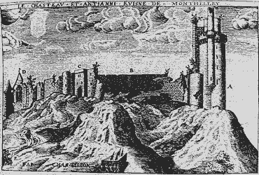 Gravure du château de Montlhéry, dessin de Claude Chastillon